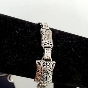 Bali-Inspired Ornate Sterling 925 Adjustable Link Bracelet